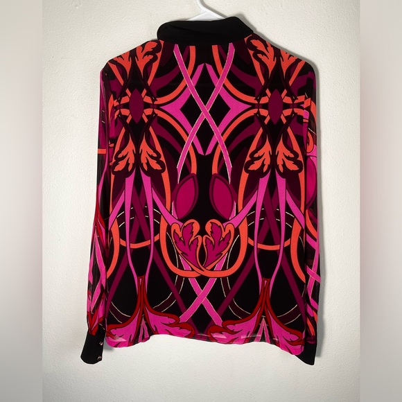 Ted Baker Chloe Linear Shirt in Purple,Peach,Black Size 3 or US 6-8 - Picture 5 of 5